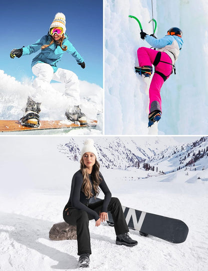 Heathyoga - Pantalones de nieve impermeables para mujer, pantalones de esquí para mujer, pantalones de snowboard y senderismo para mujer, pantalones cargo de forro polar