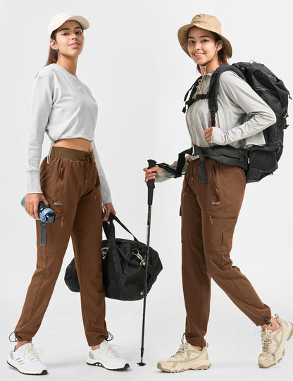 BVVU - Pantalones deportivos deportivos ligeros de secado rápido para mujer, pantalones de senderismo al aire última intervensión, impermeables, con bolsillos con cierre
