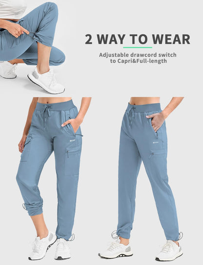 BVVU - Pantalones deportivos deportivos ligeros de secado rápido para mujer, pantalones de senderismo al aire última intervensión, impermeables, con bolsillos con cierre