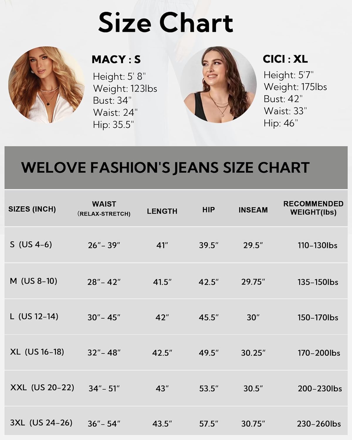 Love Welove - Jeans de Pierna Ancha para Mujer, elásticos, Cintura Alta, con cordón, Holgados, Talla Grande, 3XL