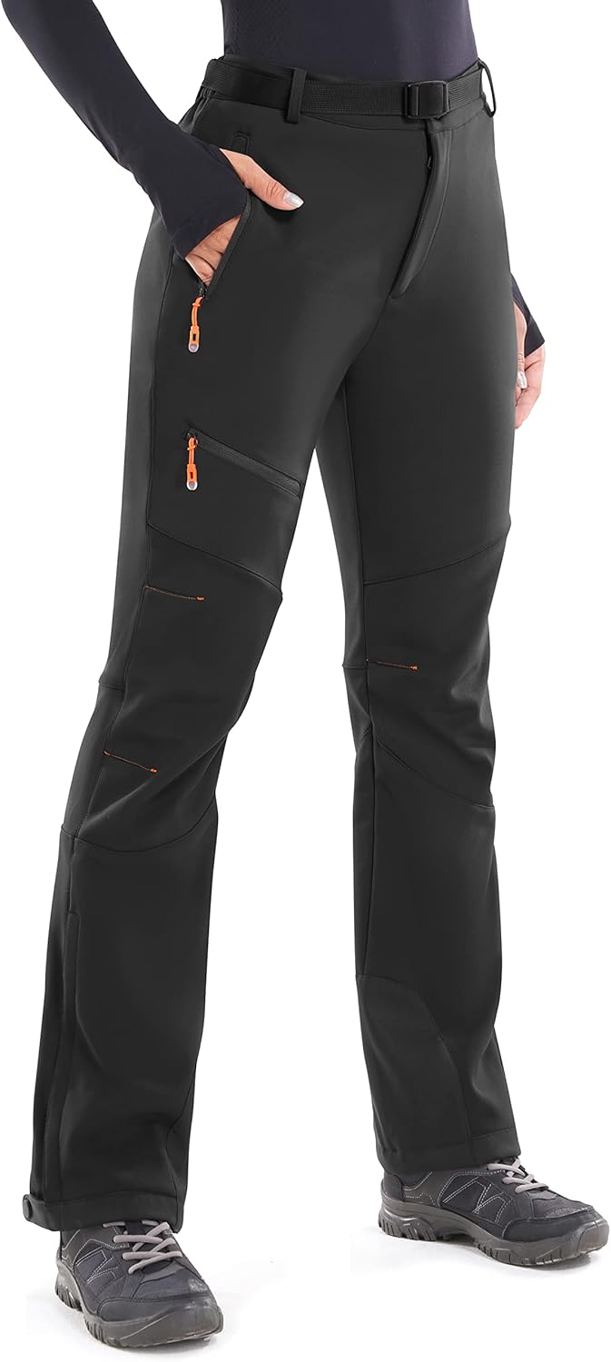 Heathyoga - Pantalones de nieve impermeables para mujer, pantalones de esquí para mujer, pantalones de snowboard y senderismo para mujer, pantalones cargo de forro polar