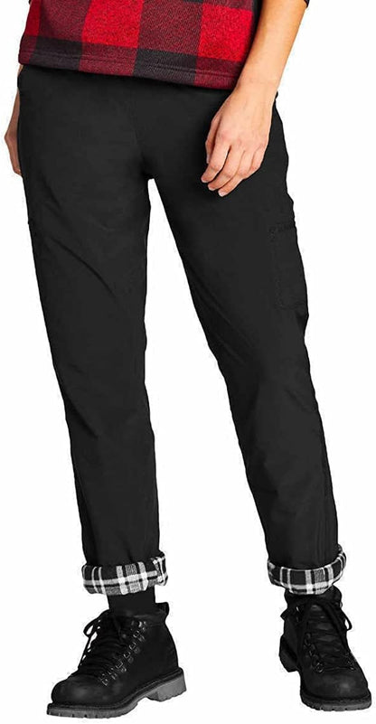 Eddie Bauer - Pantalón polar elástico con forro polar para mujer
