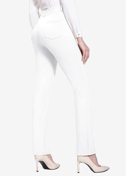 BALEAF - Pantalones de vestir de yoga para mujer, de 29 pulgadas/31 pulgadas, elásticos, pantalones de trabajo, informales, para negocios, pierna recta, corte de bota, con bolsillos