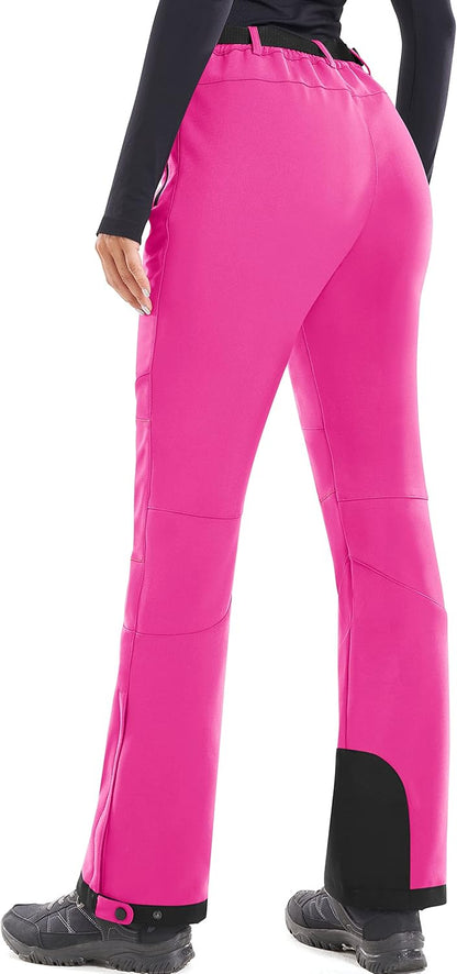 Heathyoga - Pantalones de nieve impermeables para mujer, pantalones de esquí para mujer, pantalones de snowboard y senderismo para mujer, pantalones cargo de forro polar