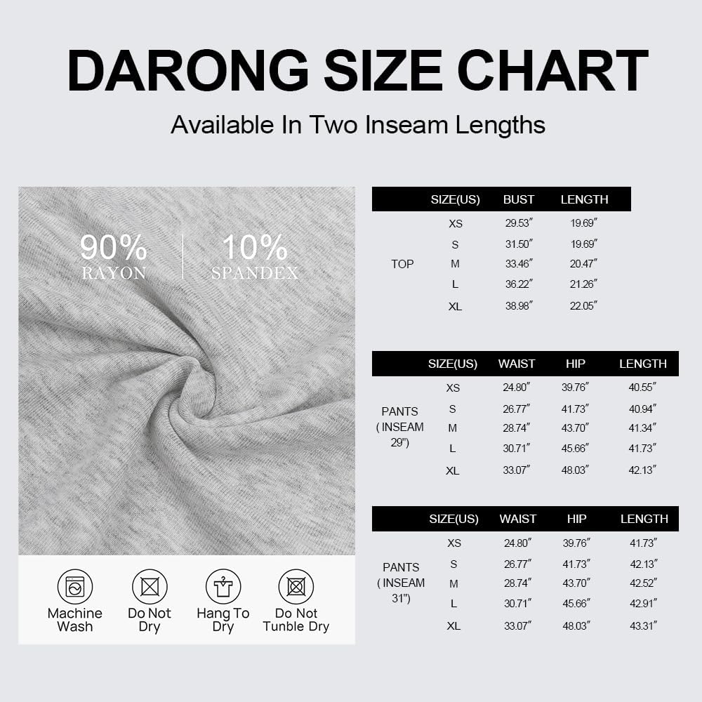 Darong - Conjunto de 2 piezas para mujer, conjuntos de pijama de manga corta fruncida y pantalones de pierna ancha de cintura alta