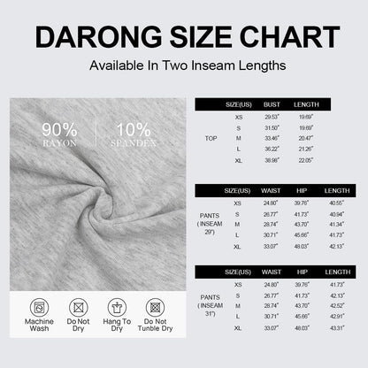 Darong - Conjunto de 2 piezas para mujer, conjuntos de pijama de manga corta fruncida y pantalones de pierna ancha de cintura alta
