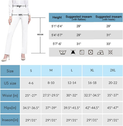 BALEAF - Pantalones de vestir de yoga para mujer, de 29 pulgadas/31 pulgadas, elásticos, pantalones de trabajo, informales, para negocios, pierna recta, corte de bota, con bolsillos