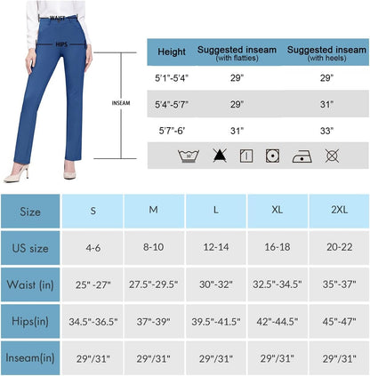 BALEAF - Pantalones de vestir de yoga para mujer, de 29 pulgadas/31 pulgadas, elásticos, pantalones de trabajo, informales, para negocios, pierna recta, corte de bota, con bolsillos