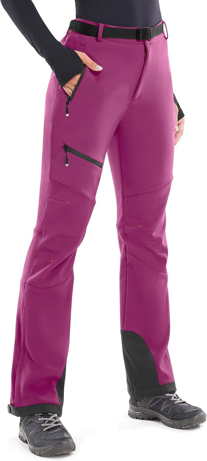 Heathyoga - Pantalones de nieve impermeables para mujer, pantalones de esquí para mujer, pantalones de snowboard y senderismo para mujer, pantalones cargo de forro polar