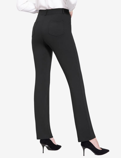 BALEAF - Pantalones de vestir de yoga para mujer, de 29 pulgadas/31 pulgadas, elásticos, pantalones de trabajo, informales, para negocios, pierna recta, corte de bota, con bolsillos
