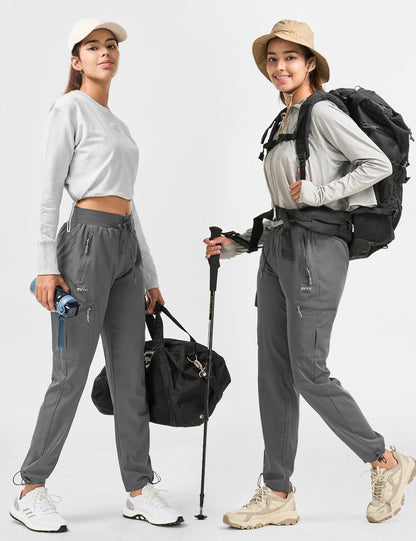 BVVU - Pantalones deportivos deportivos ligeros de secado rápido para mujer, pantalones de senderismo al aire última intervensión, impermeables, con bolsillos con cierre