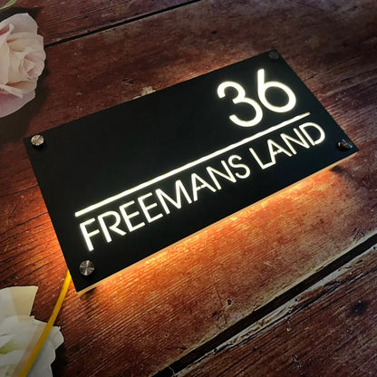 Custom LED House Number Plaque