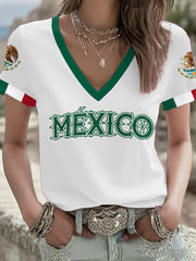 Camiseta estampada para mujeres, amantes del fútbol mexicano