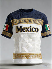 Camiseta para aficionados al fútbol de México para hombre con estampado artístico