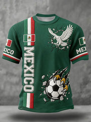Camiseta estampada para hombres, amantes del fútbol mexicano