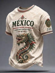 Camiseta estampada para amantes del fútbol, arte de México, para hombre