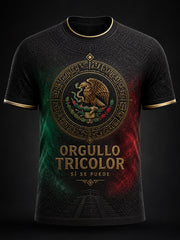 Camiseta estampada con diseño floral para amantes del fútbol mexicano, para hombre