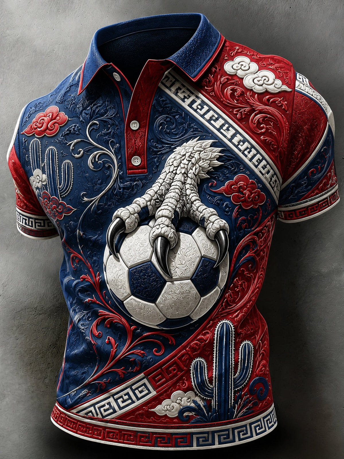 Polera con estampado artístico de partido de fútbol mexicano para hombre