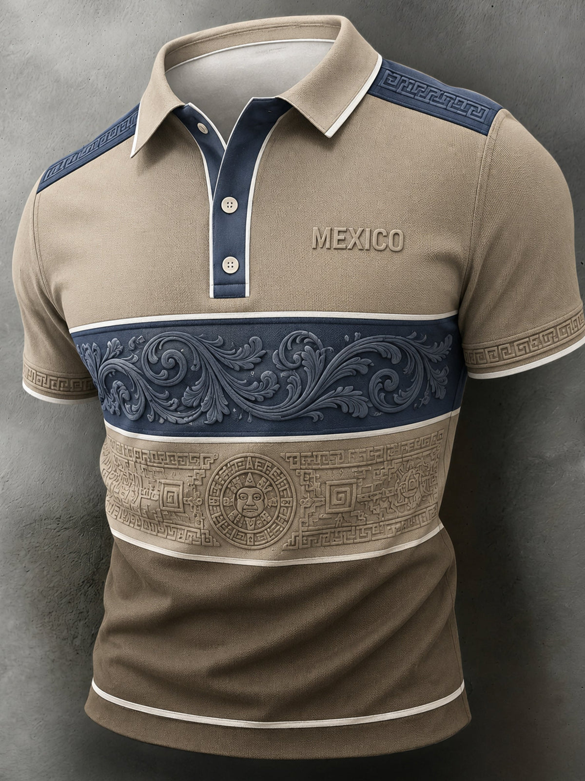 Estampado artístico de polo para animar en partidos de fútbol de México para hombres