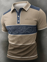 Estampado artístico de polo para animar en partidos de fútbol de México para hombres