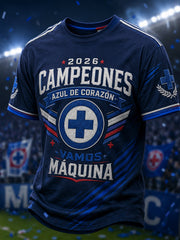 Camiseta casual estampada Campeones 2026 para hombre
