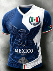 Camiseta con estampado artístico para animar en los partidos de fútbol de la selección mexicana masculina