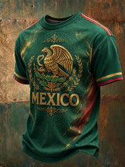 Camiseta con estampado artístico para animar en los partidos de fútbol de la selección mexicana masculina