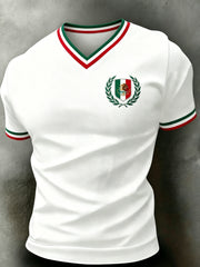 Camiseta para hombre con estampado artístico de tótem azteca mexicano