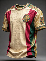 Camiseta estampada con diseño artístico para amantes del fútbol mexicano, para hombre