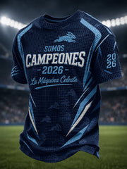 Camiseta de hombre 2026 Campeones, estampada en tejido waffle
