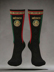 Calcetines unisex con estampado artístico para amantes del fútbol mexicano