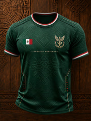 Camiseta estampada con diseño artístico para amantes del fútbol mexicano, para hombre
