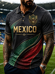 Polo estampado de fútbol de México para hombre